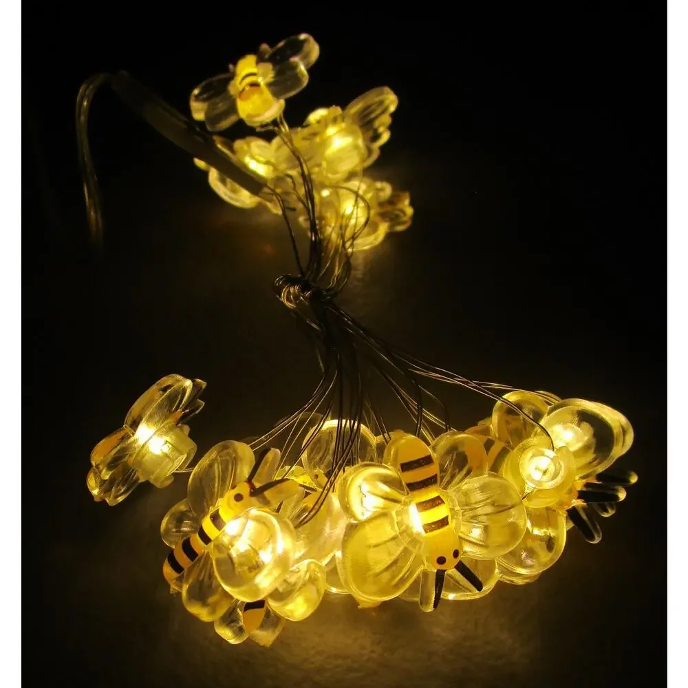 Garden Collection Bee LED String Lights 15 Count 5.3 Feet Warm White Indoor Use